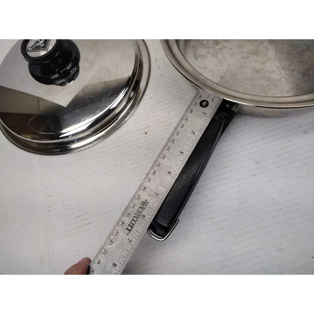 VTG 7 Ply Induct-A-Core 10 Inch Skillet Stainless Steel Waterless Cooking W/Lid
